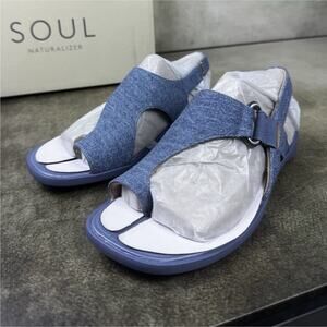 SOUL Naturalizer Freya Denim Blue Sandals Women’s 6W Wide